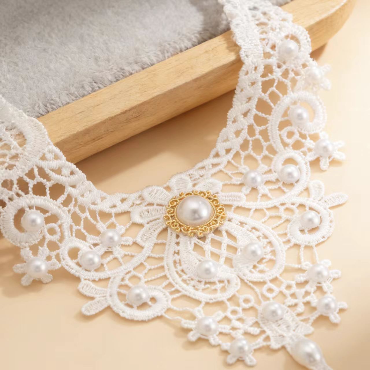 Wholesale Gothic lace lace fringe geometric necklace