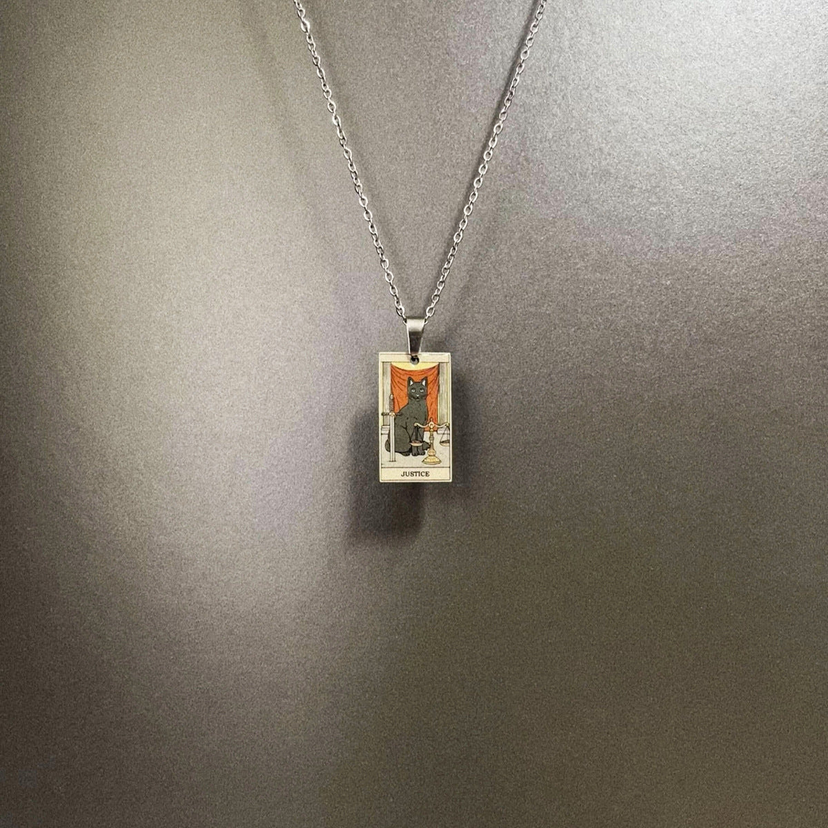 Wholesale Color printed card cross moon cartoon cat necklace