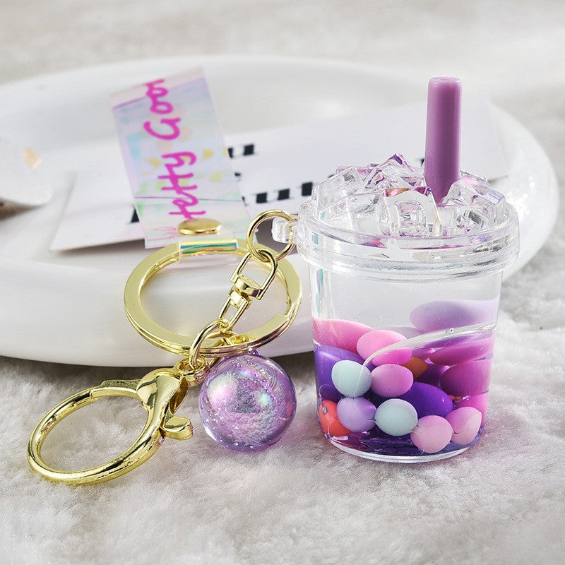 Wholesale Acrylic Liquid Sand Bottle Iceberg Cup Pendant Oil-filled Keychain