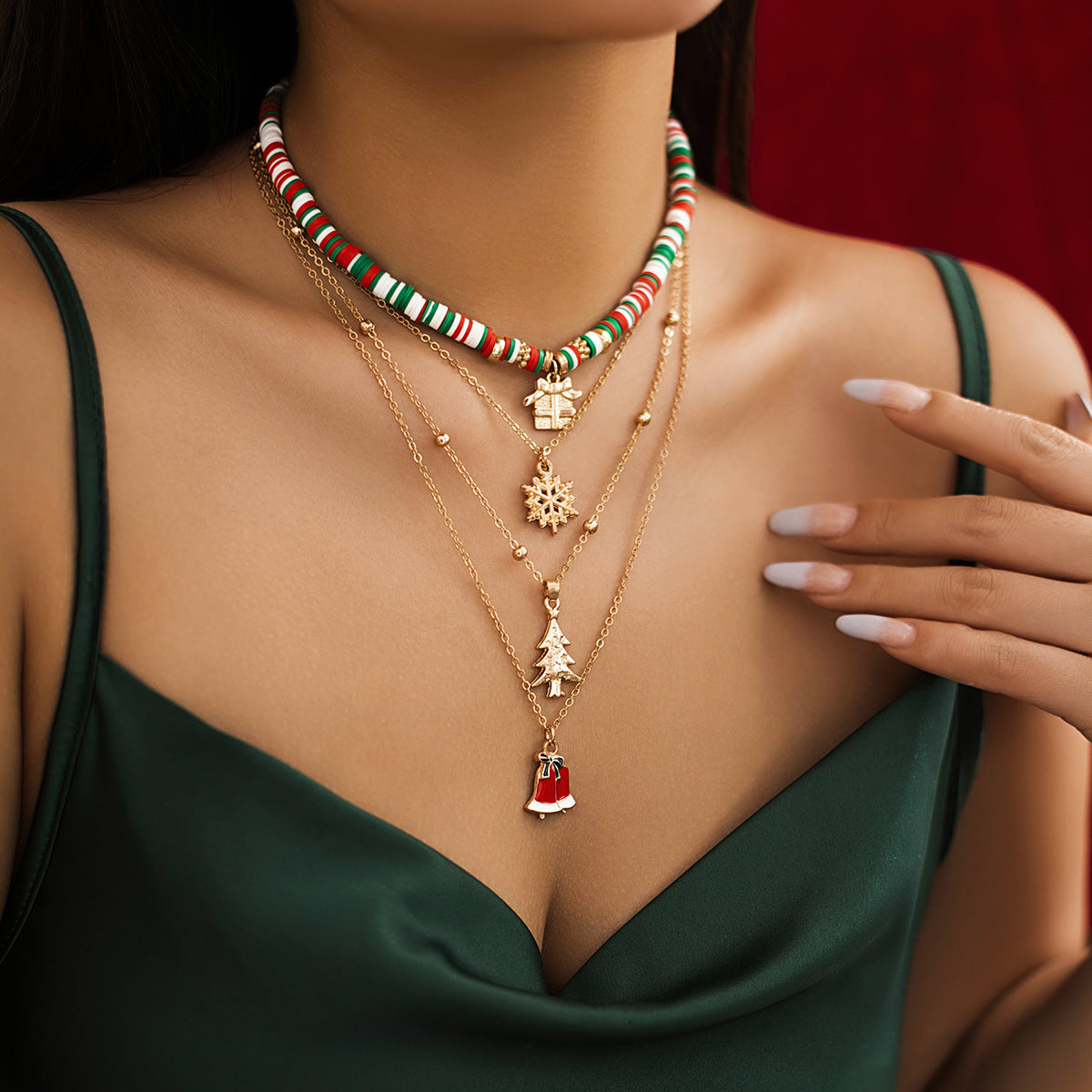 Wholesale Snowman and Deer  Clay Bead Necklaces