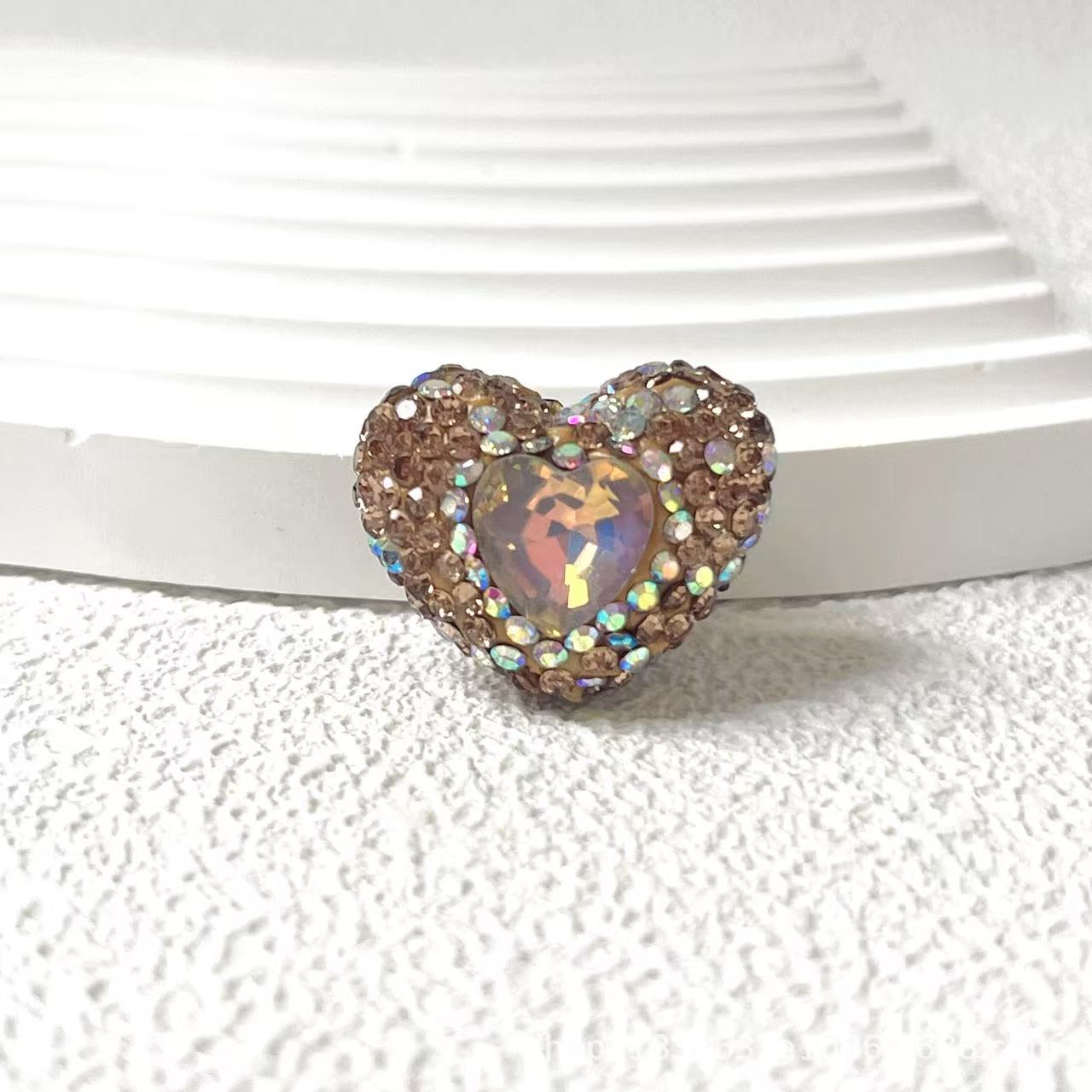 Wholesale 10pcs Heart-shaped diamond Crystal Beads