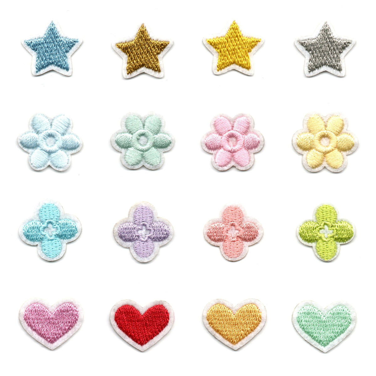 Wholesale Stylish Self Adhesive Embroidered Patches With Heart And Star Designs For Clothing Towels DIY Craft Supply
