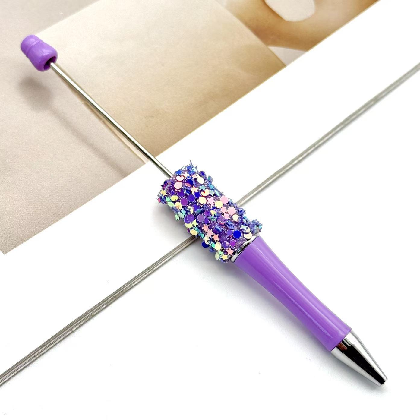 Wholesale DIY Little Star Bead Pen Colorful Sparkling Sequin Ballpoint Pen