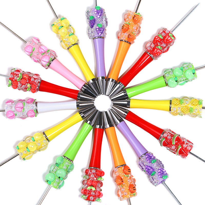 Wholesale 5pcs/pack Fruit-shaped Beadable Pens