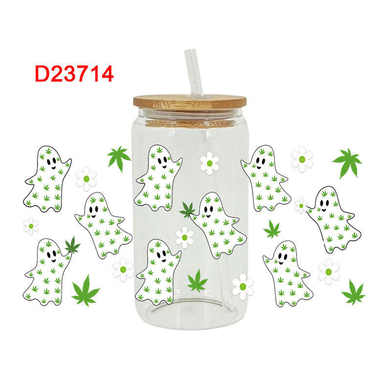 Wholesale Bat Plant Ghost Halloween 16oz Cup UV DTF Wraps