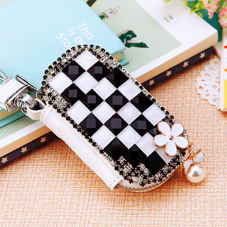 Wholesale Diamond Inlaid Leather Keychain Bags