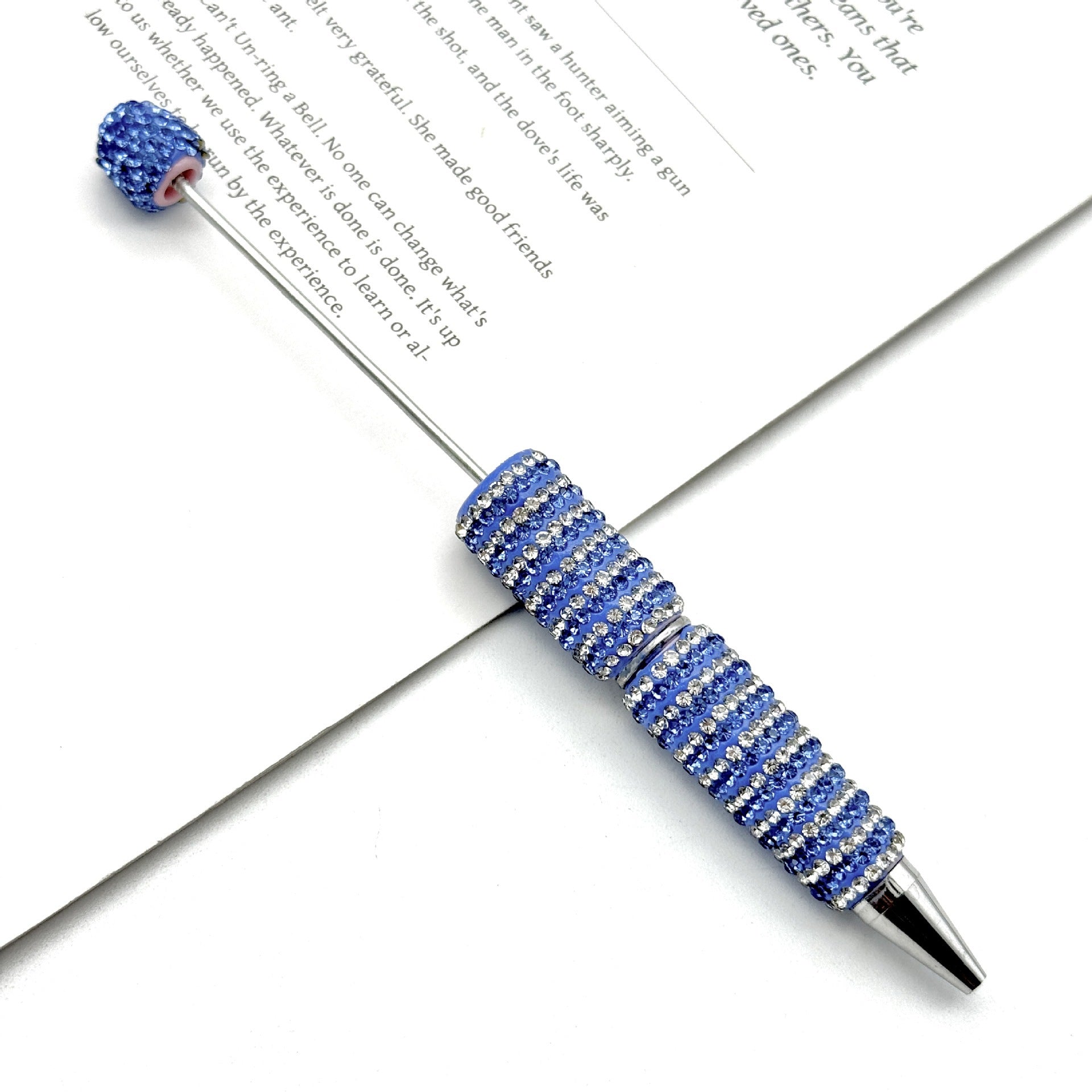Wholesale Circular Textured Spiral Adorned Full Diamond-like Fancy Beadable Pens
