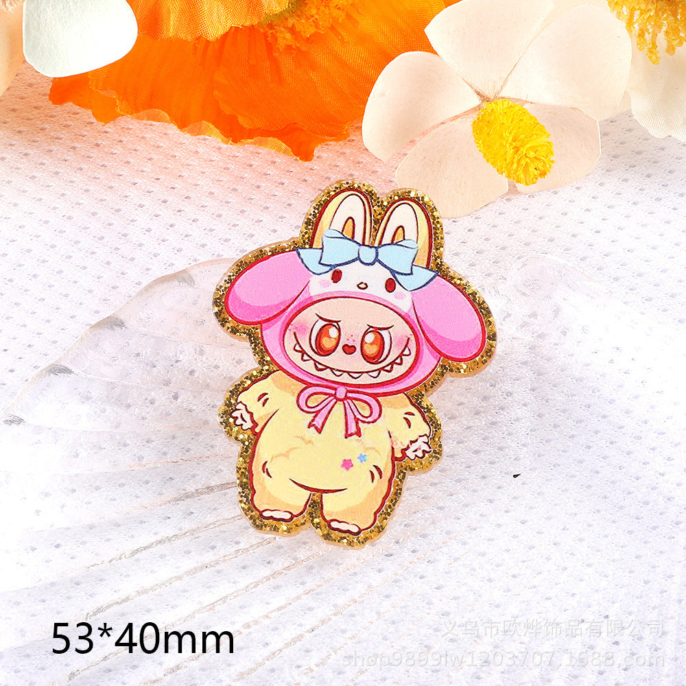 Wholesale 10pcs/ pack cartoon character cute pendant acrylic pin cute DIY accessories
