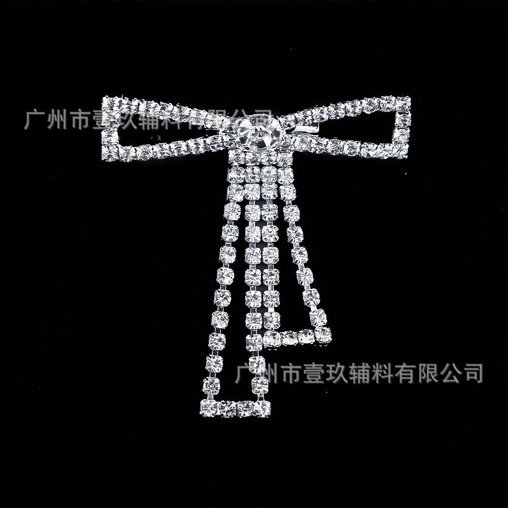 Wholesale Diverse Silver Bow Water Diamond Crystal Chest Flower DIY Patches