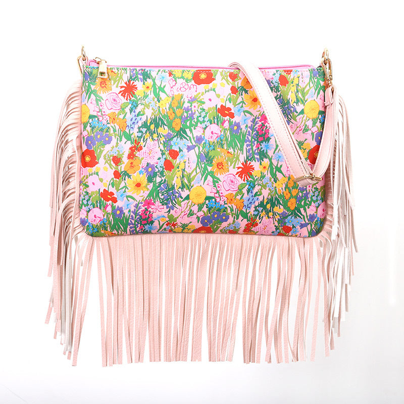 Wholesale PU Printed Tassel Bag