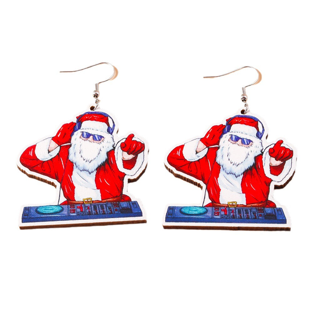 Wholesale Christmas Earrings Cartoon Creative Cute Santa Claus Snowman Plastic Earrings