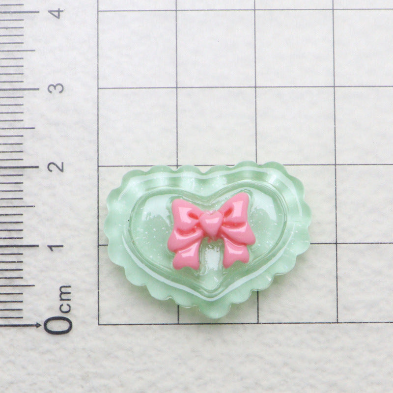 Wholesale 10pcs Pearlescent Love Resin Accessories DIY Cream Glue Handmade FlatBack