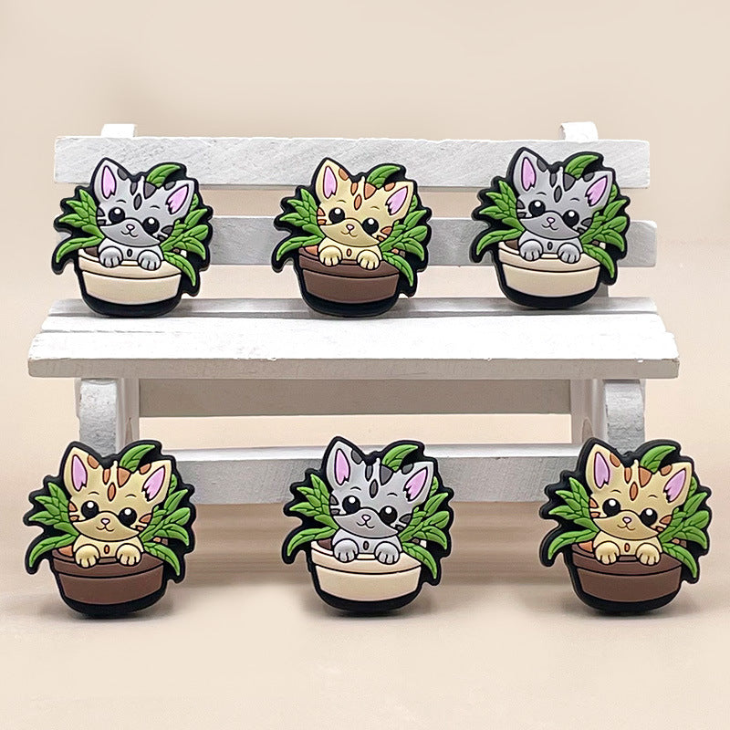 Wholesale  20pcs/pack Cat Silicone Loose Beads DIY Beads