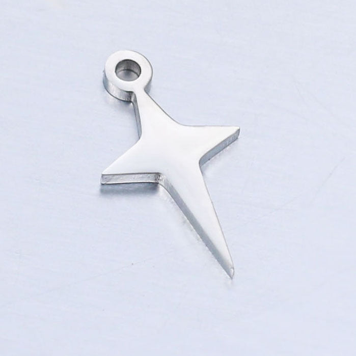 Wholesale Mirror Polished Stainless Steel Star Moon DIY Bracelet Necklace Pendant
