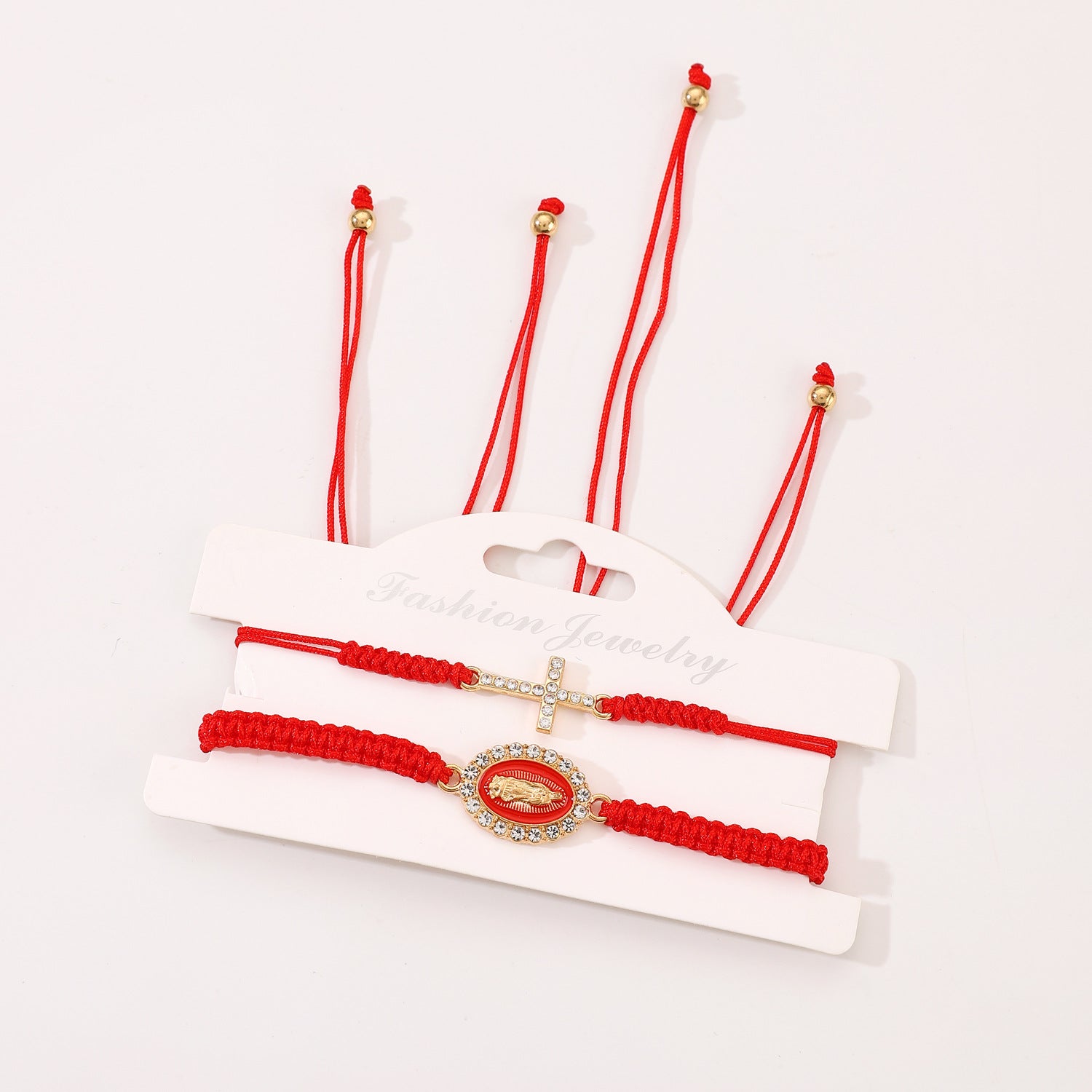 Wholesale Cross two-piece hand-woven adjustable bracelet