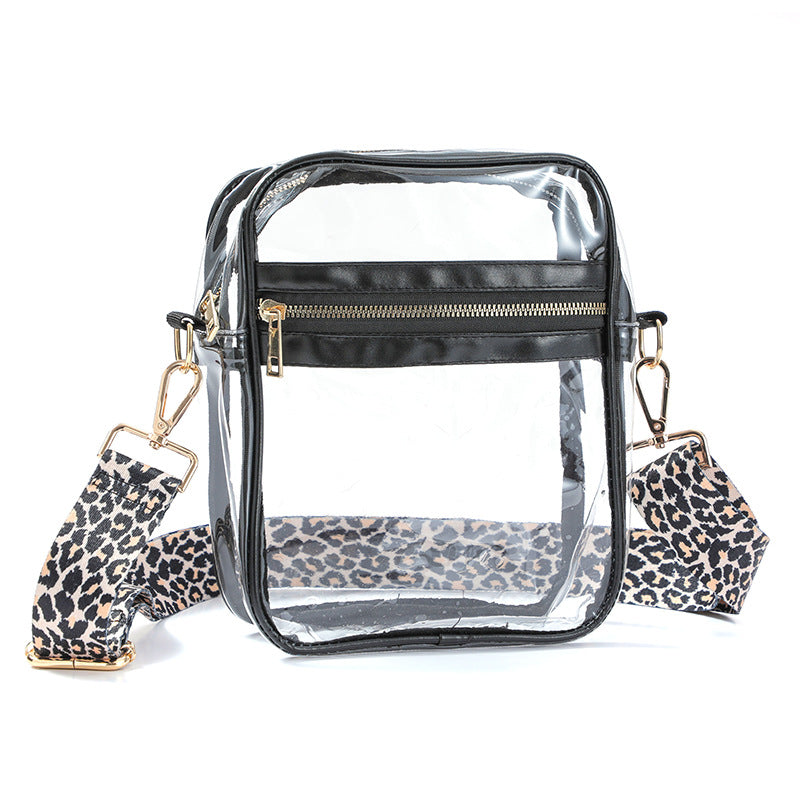Wholesale Transparent PVC Leopard Print Western Style Single Shoulder Crossbody Bag