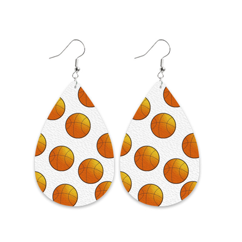 Wholesale Vintage Ball Distressed Leather Earrings