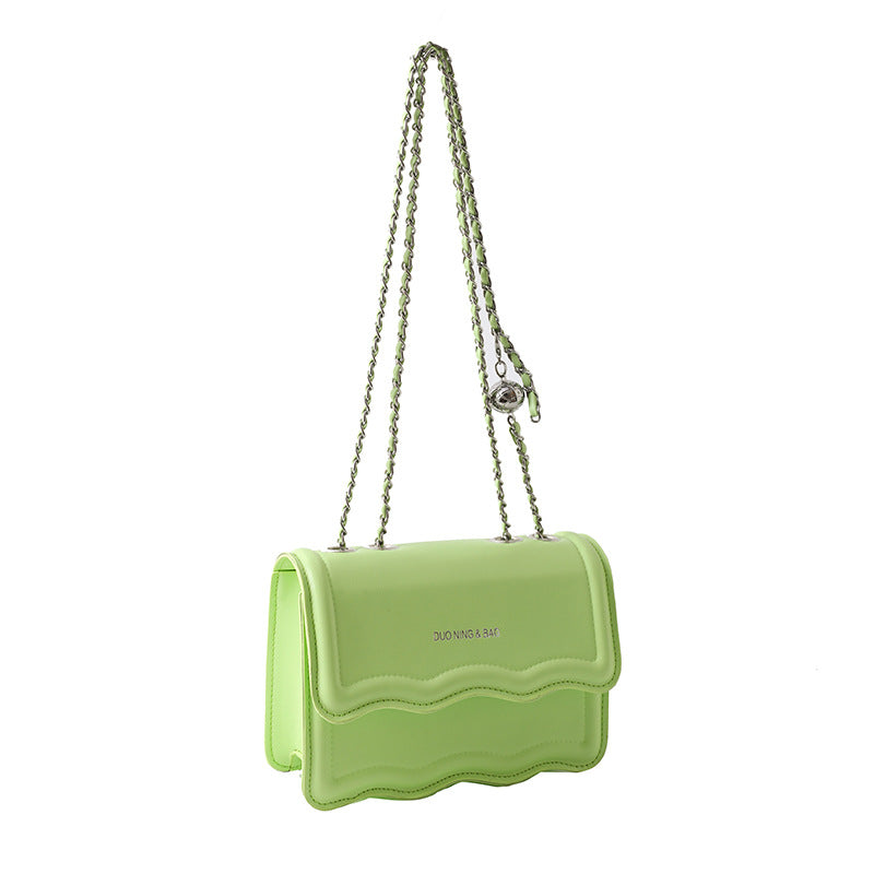 Wholesale Wavy Pattern Small Square Bag Chain Shoulder Crossbody Bag