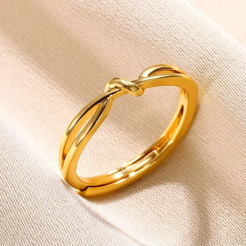 Wholesale stainless steel geometric ring niche design adjustable ring