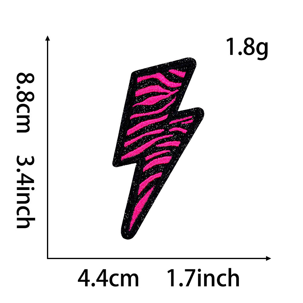 Wholesale Zebra Pattern Heart Lightning Star Series Embroider DIY Patches