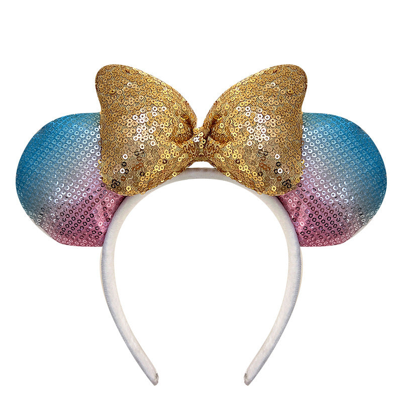 Wholesale Amusement Park SequinsMickey Bows Funny and Cute Plastic Headband
