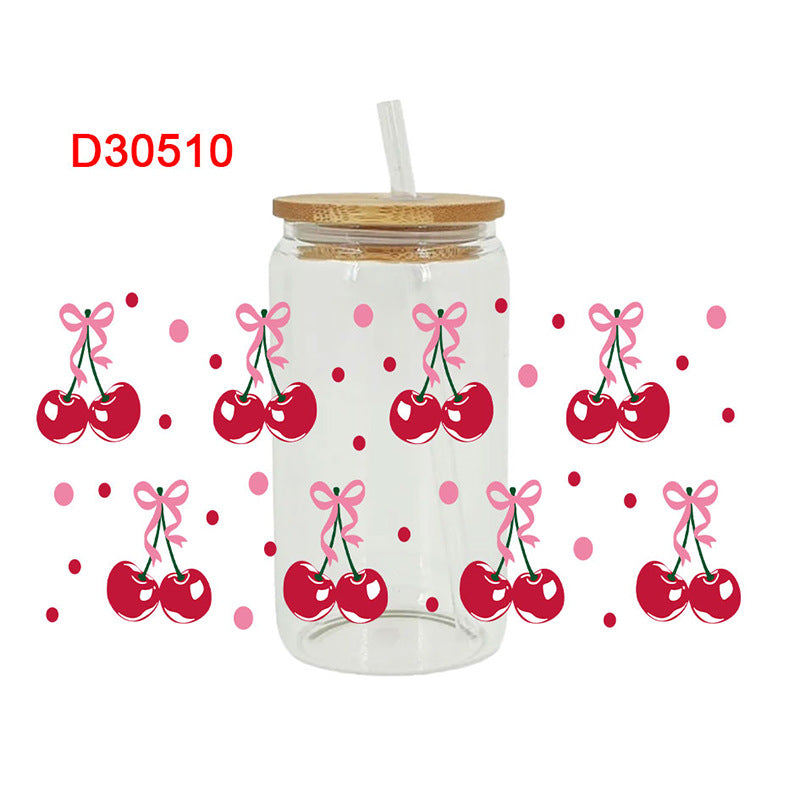 Wholesale Colorful Cherries 16oz Cup UV DTF Wrap