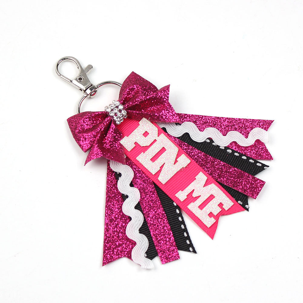 Wholesale 5pcs Teen Cheerleader Bow Lanyard Ribbon Keychains