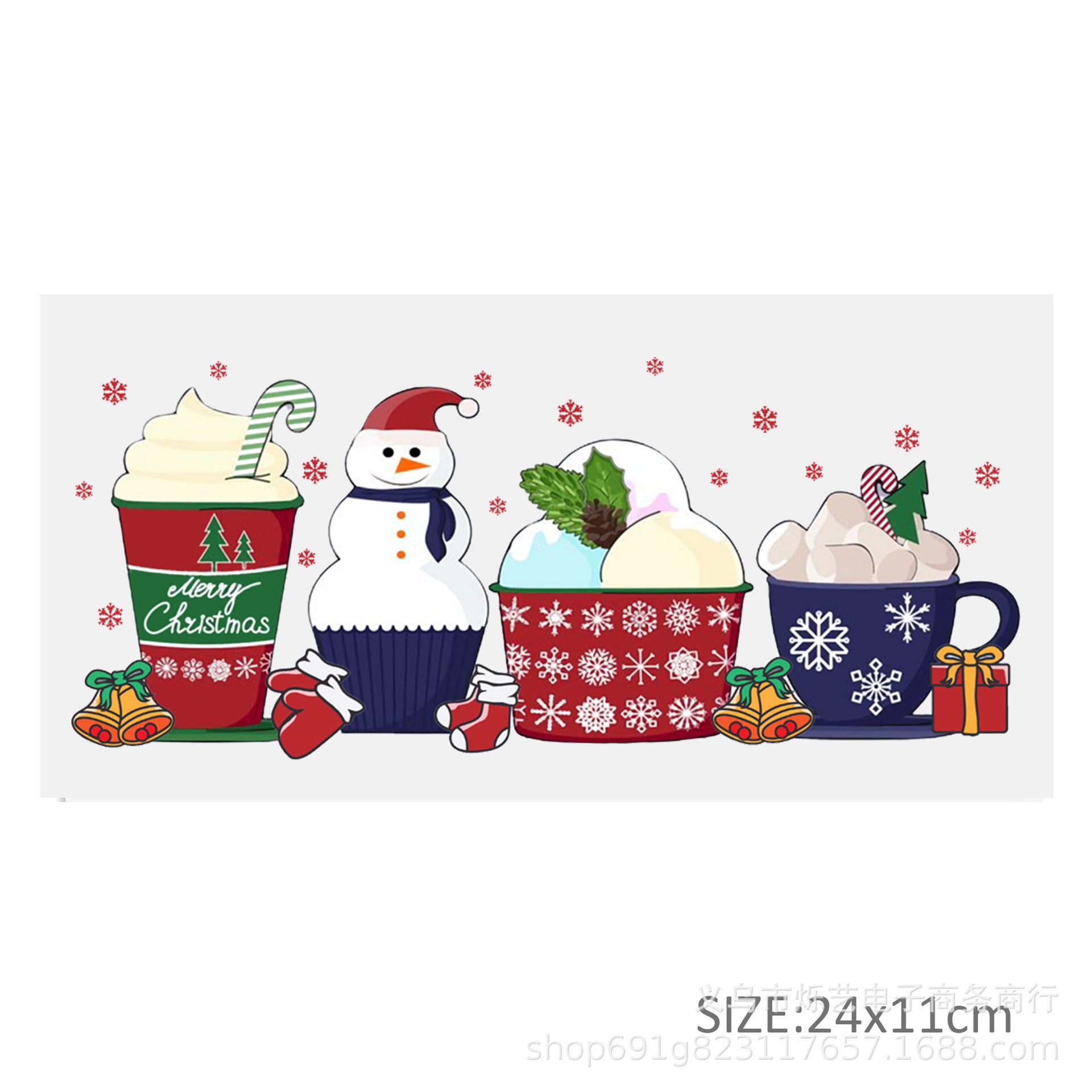 Wholesale Christmas  Snowman Drink  16oz Cup UV DTF Wraps