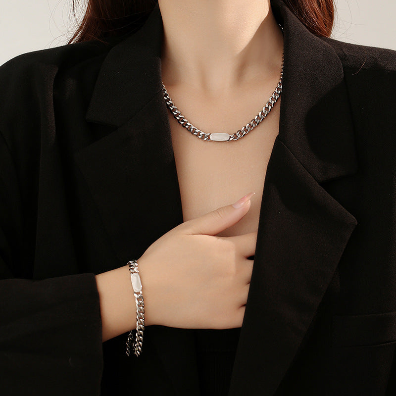 Wholesale steel jewelry niche hip-hop ins fashion brand men's accessories Cuban necklace