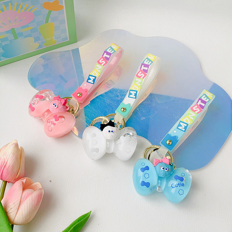 Wholesale PVC Liquid Into The Oil Bow Cartoon Keychain