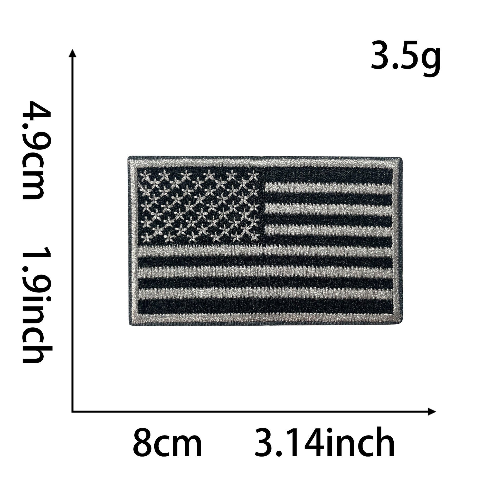 Wholesale Trendy Embroidered American Flag Patch With Gold Trim Hot Melt Adhesive Backing For Coats