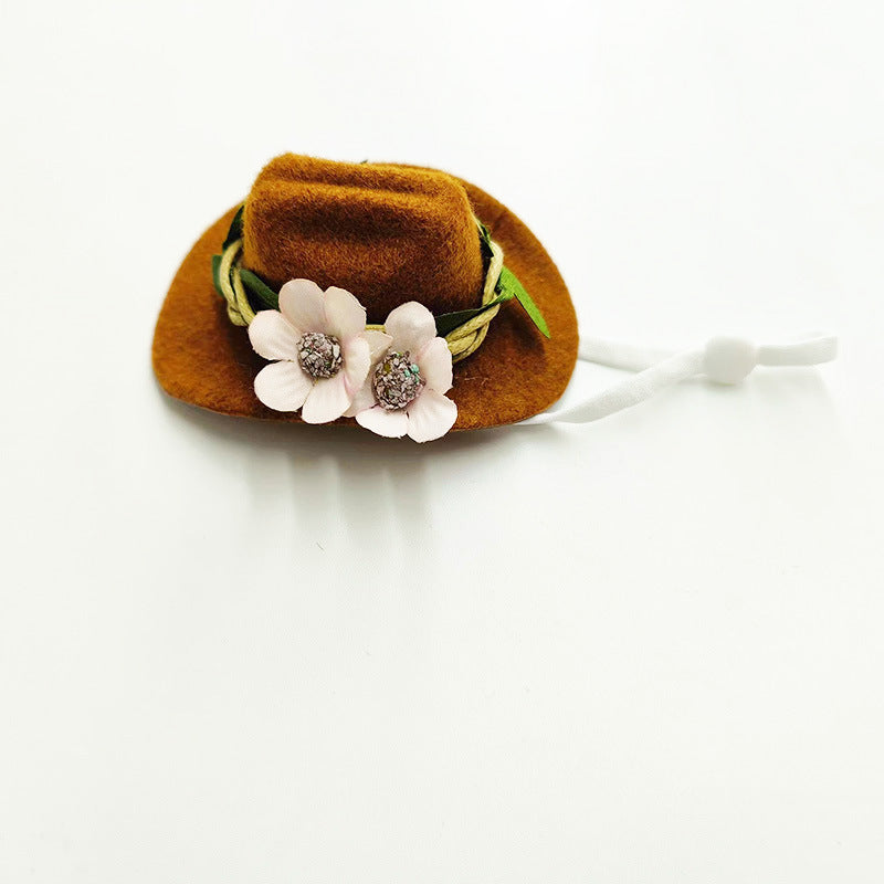 Wholesale Factory new western cowboy hat felt hat pet hat cat hat birthday party hat pet hat