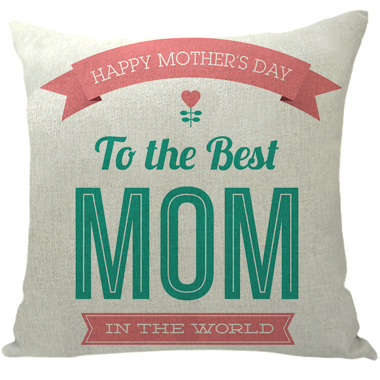 Wholesale Sofa Cushion Home Mother's Day Hug Linen Letter Print Pillowcase