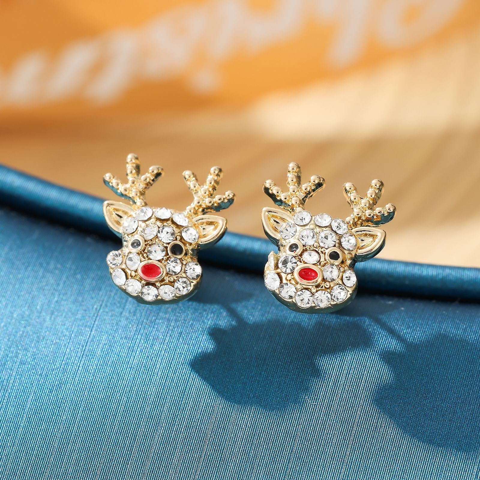 Wholesale Zinc Alloy Christmas Earrings Snowflake Tree Bell Elk Rhinestone Dangle Jewelry Party Fashion Accessory