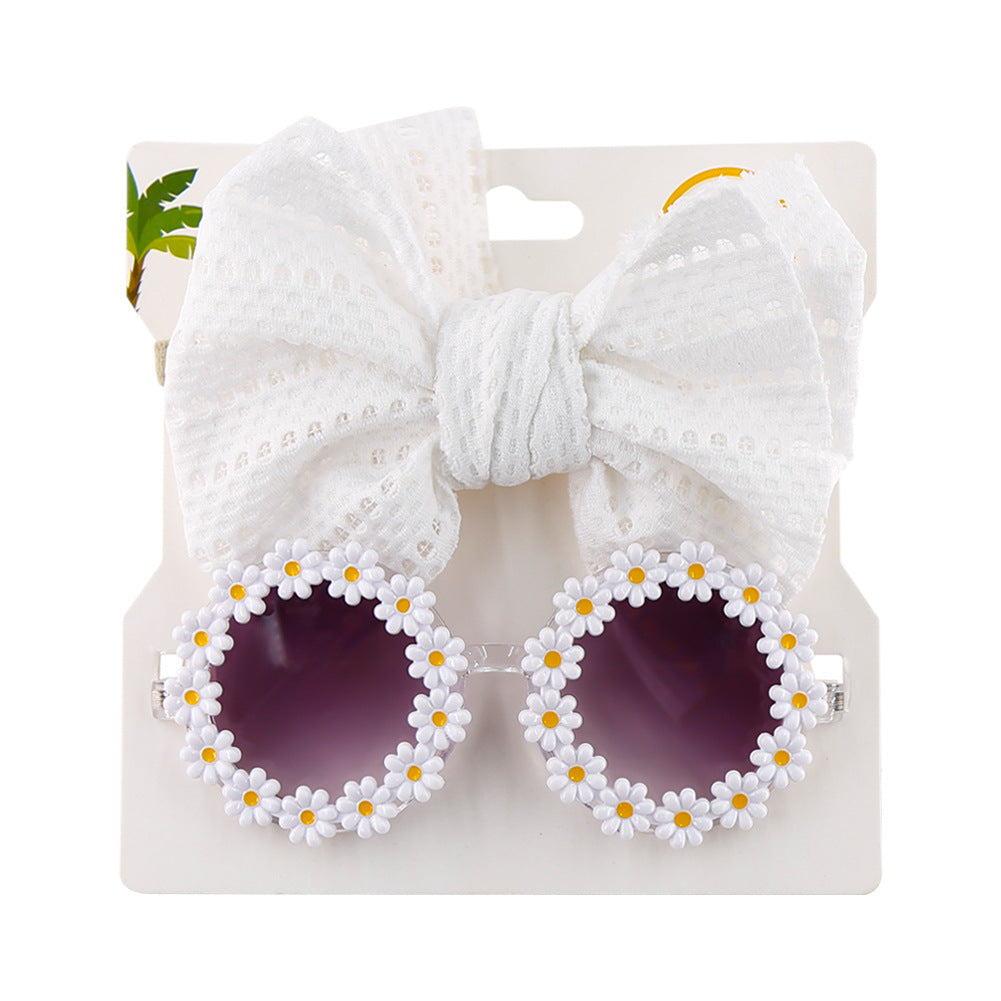 Wholesale Kids Sunglasses Hollow Fabric Headband Set