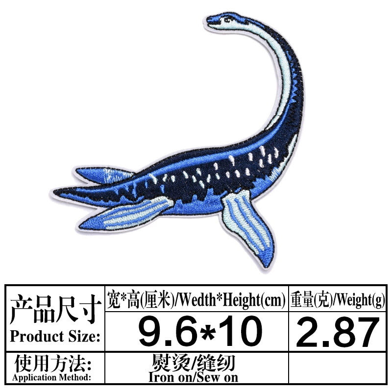 Wholesale Stylish Dinosaur Embroidered Patches Cartoon Animal Cloth Sew On Badges For Clothing Boutique Resale