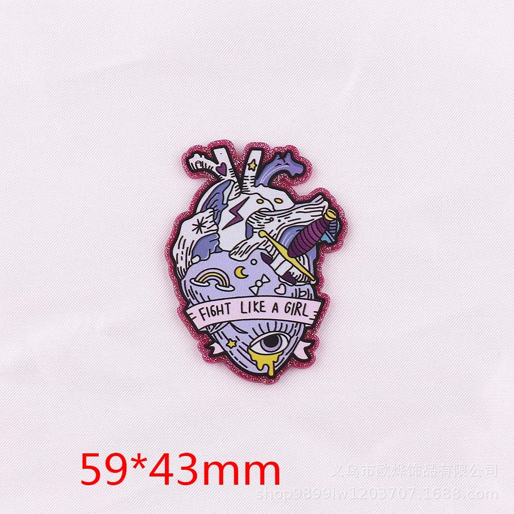 Wholesale 10PCS Heart Medical Sunflower Acrylic DIY Patch