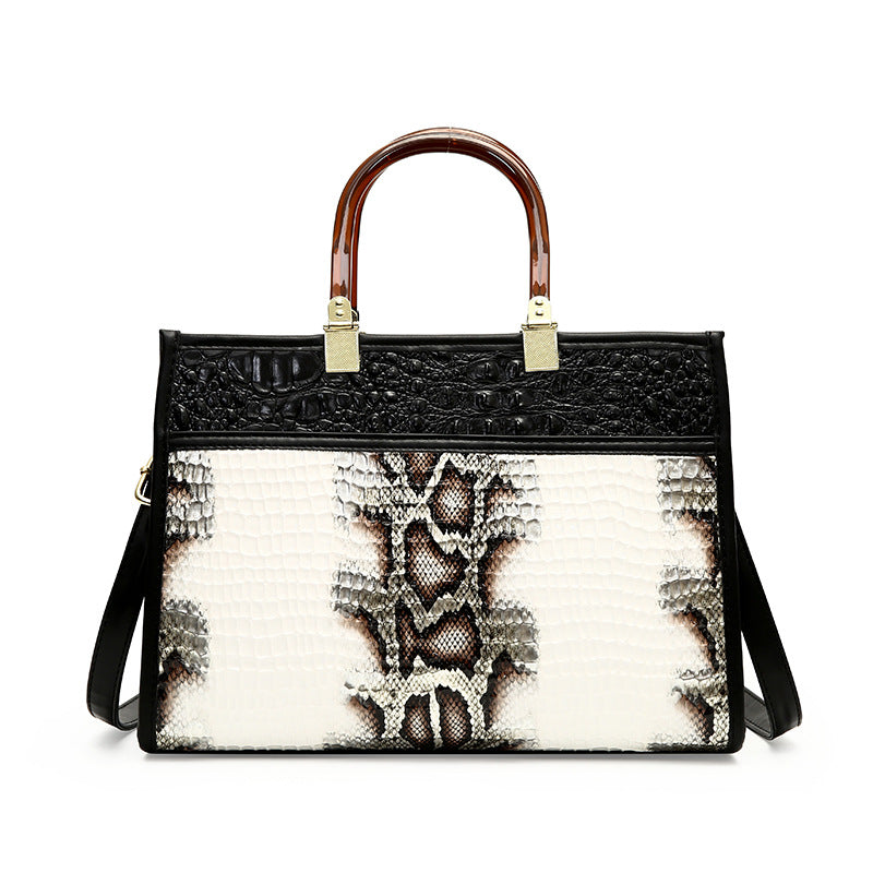 Wholesale PU High-capacity Crocodile Pattern Single Shoulder Diagonal Handbag