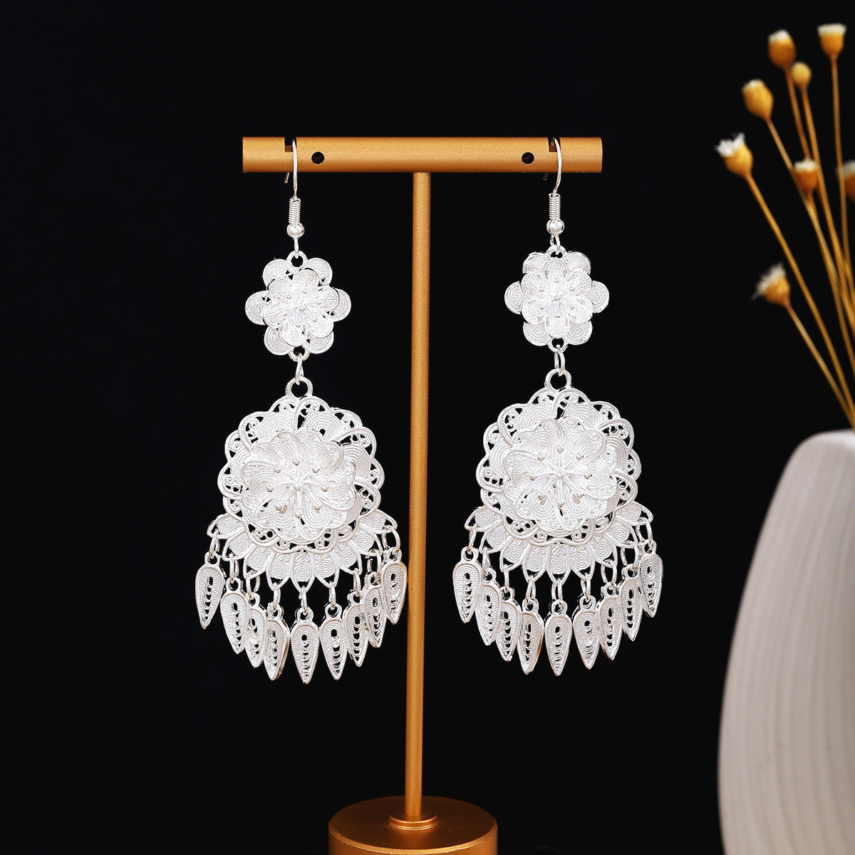 Wholesale Long tassel ethnic minority earrings