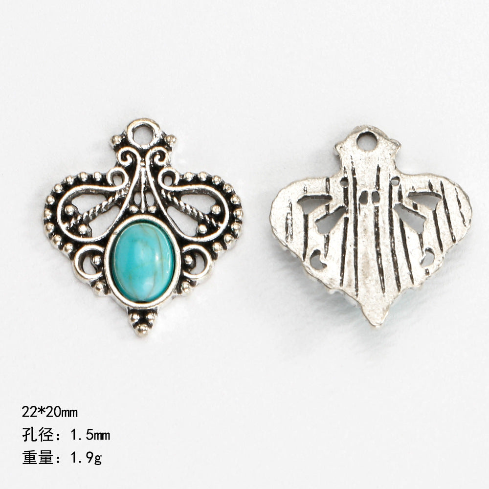 Wholesale Bohemian ethnic style turquoise inlaid necklace bracelet