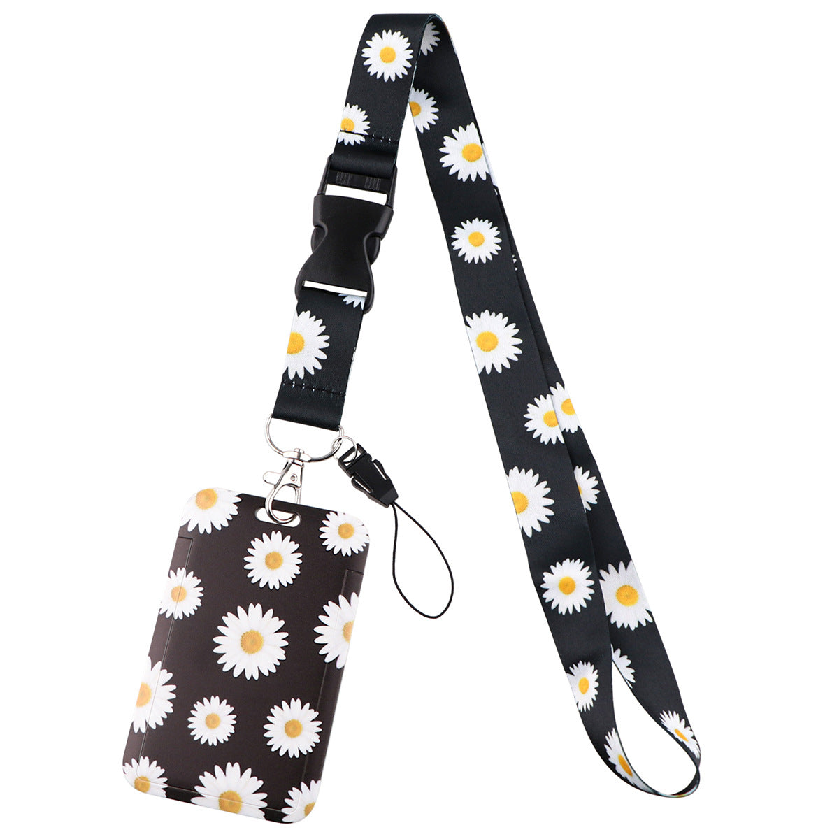 Wholesale Sunflower Card Holder Ribbon Polyester Phone Lanyard Keychain