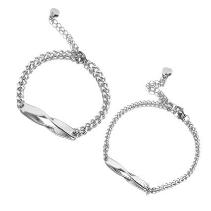 Wholesale 10pcs Stainless Steel Mobius Couple Infinite Love Bracelet