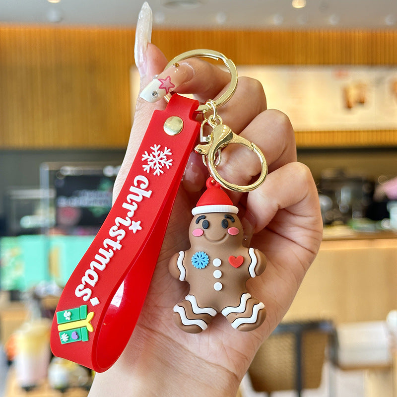 Wholesale Cartoon Santa Claus Soft Glue Cute Elk Keychain