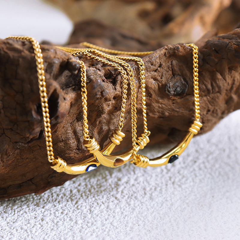 Wholesale Retro light luxury titanium steel clavicle chain