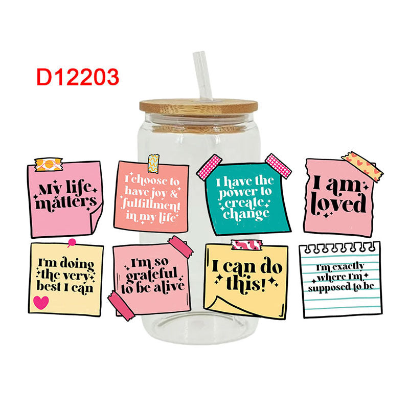 Wholesale Black Girl butterfly 16oz Cup UV DTF Wraps