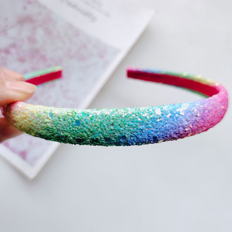 Wholesale Pink Rainbow Colored Children's Plastic Hair Bands