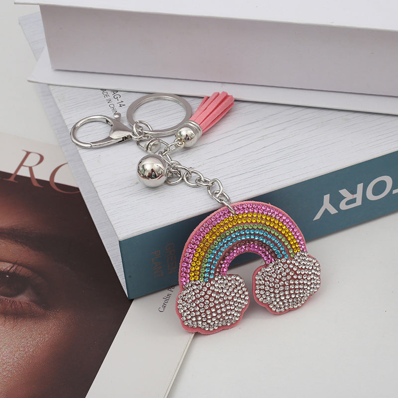 Wholesale Creative Rainbow Hot Diamond Keychain