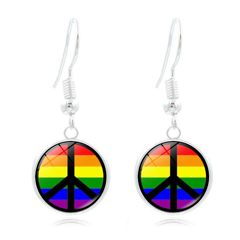 Wholesale Iridescent Long Silver Alloy Earrings