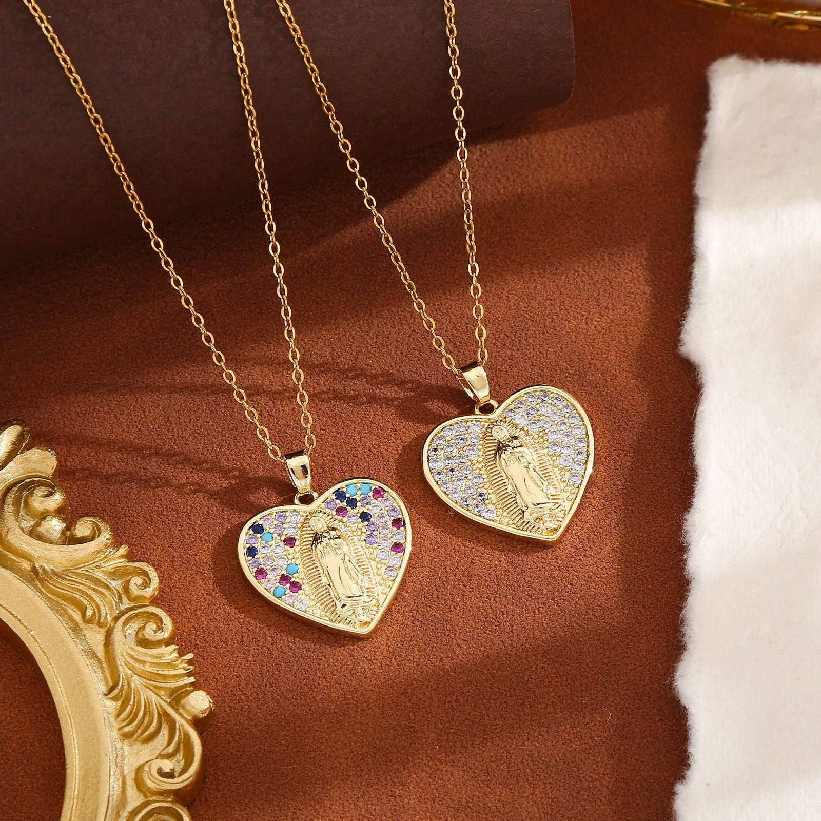 Wholesale Micro inlaid love heart Titanium Steel Necklace