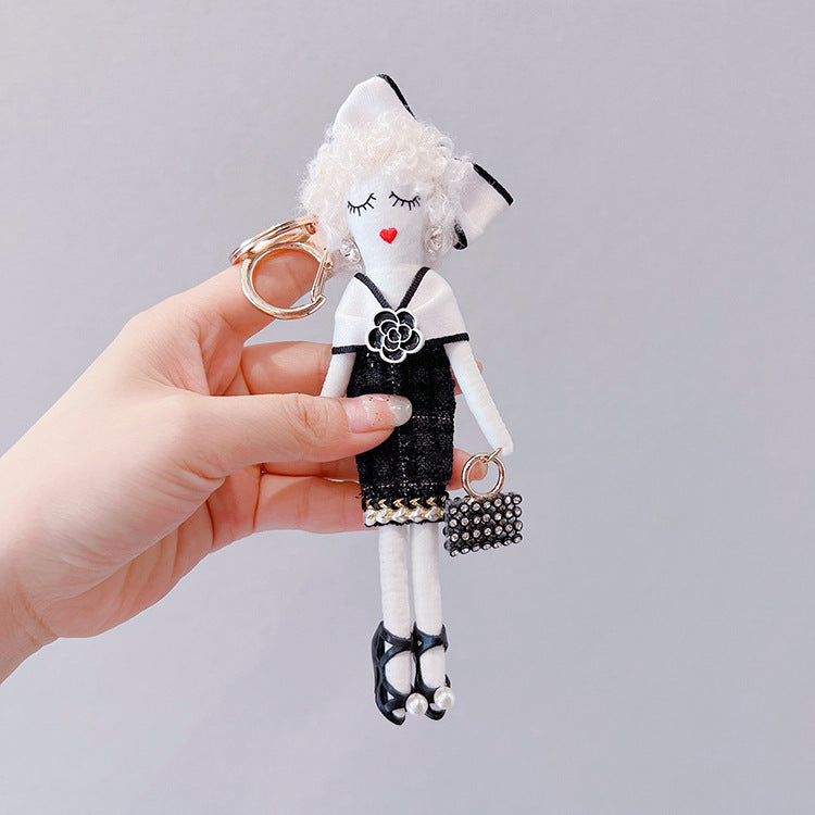 Wholesale Little Top Hat Set Girl Fabric Keychain